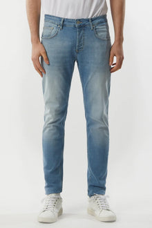Jeans 5 tasche slim fit lavaggio chiaro