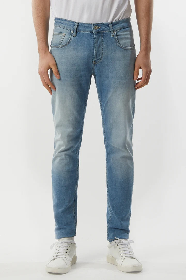 Jeans 5 tasche slim fit lavaggio chiaro