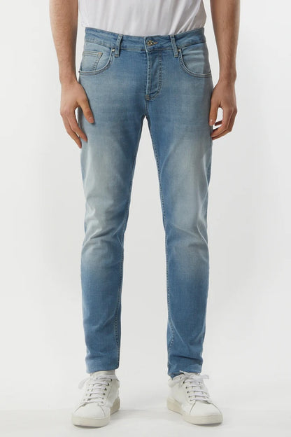 Jeans 5 tasche slim fit lavaggio chiaro