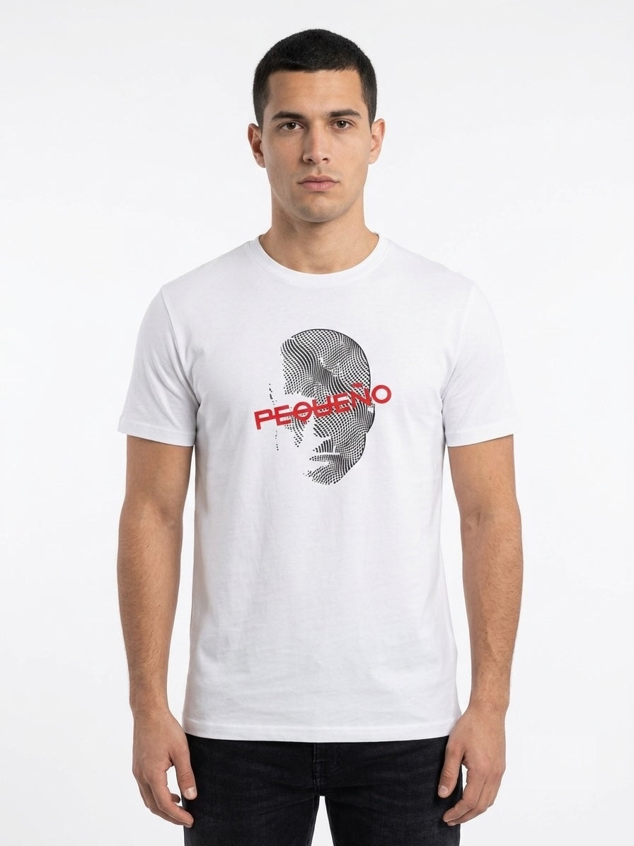 T-shirt in cotone con grafica pequeno bianco