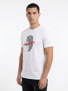 T-shirt in cotone con grafica pequeno bianco