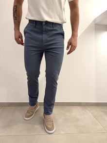 Pantalone tasca a filo in cotone operato