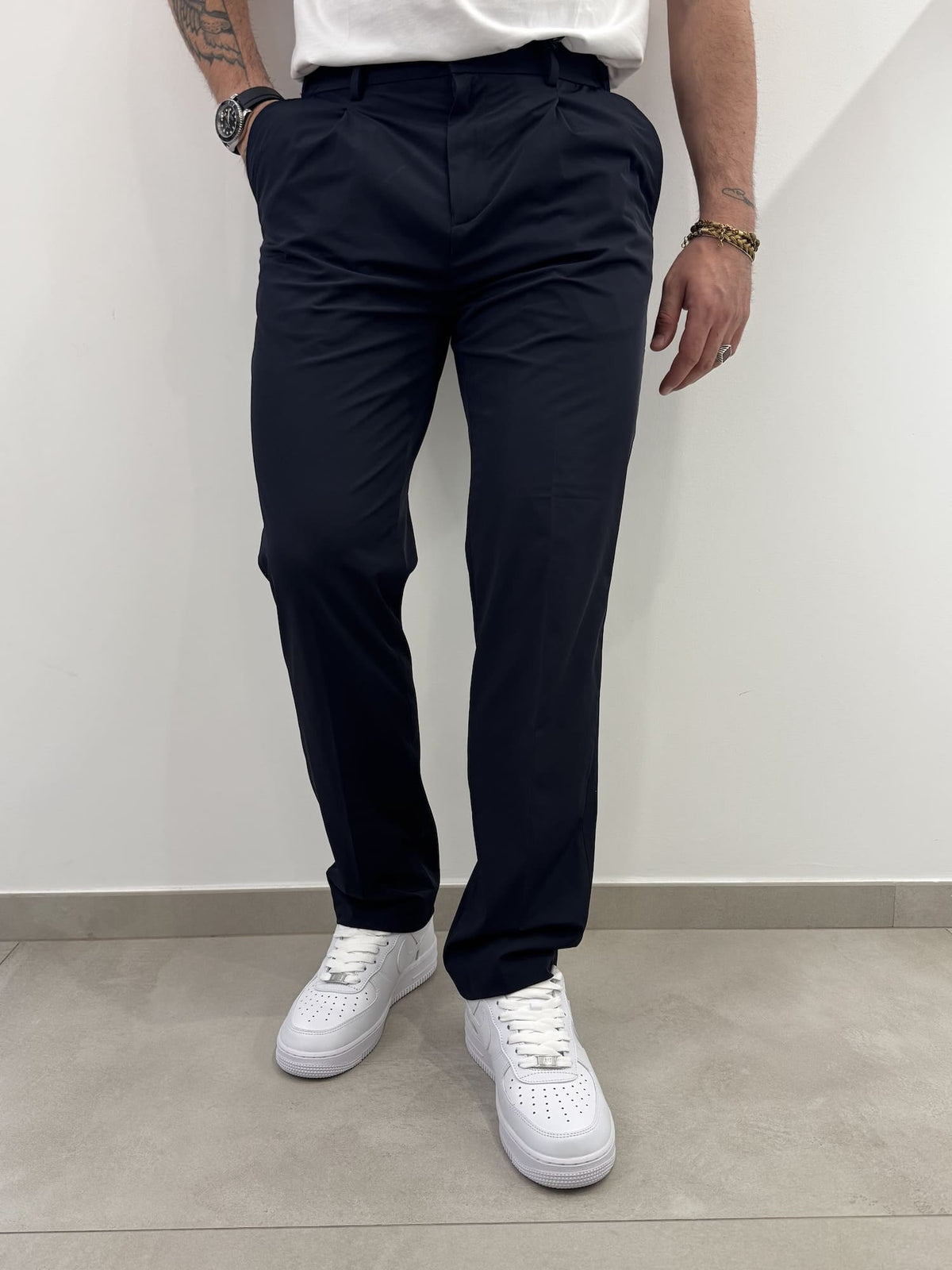 Pantalone con pence Hamaki-Ho blu