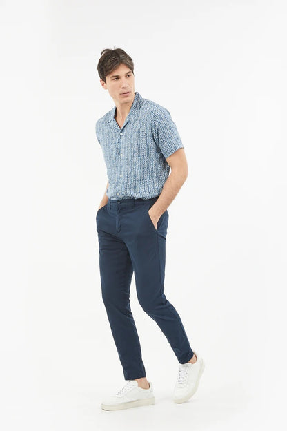 Pantaloni chinos slim fit dobby