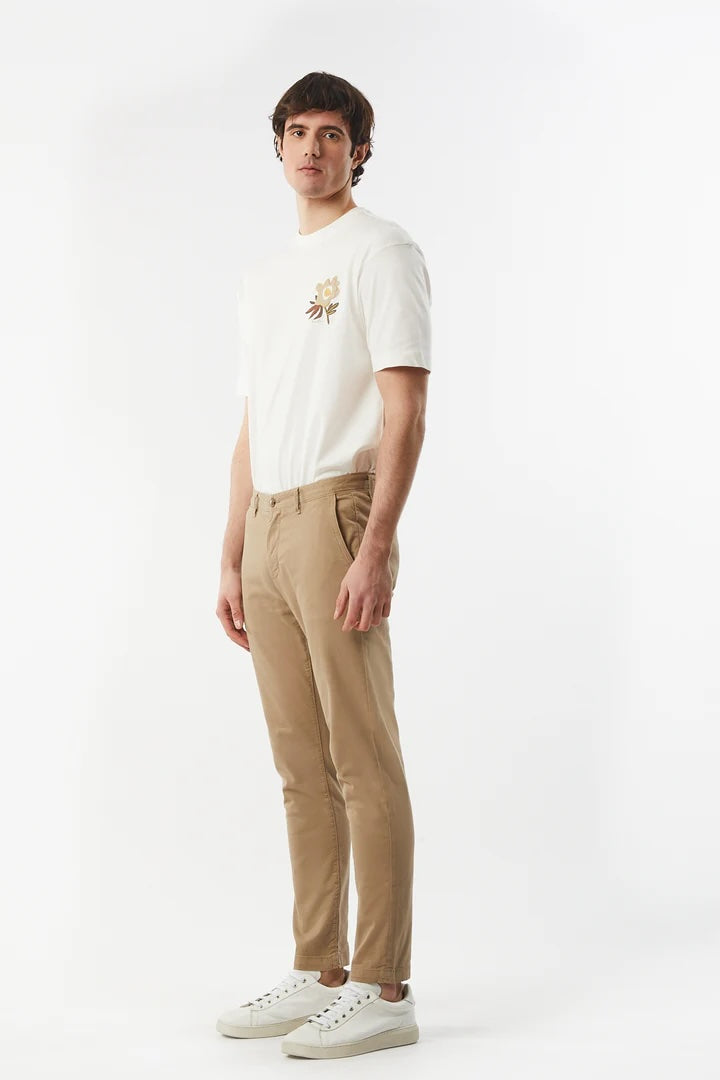 Pantaloni chinos slim fit dobby