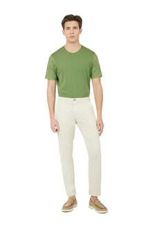 Pantaloni chinos slim fit dobby Sorbino crema