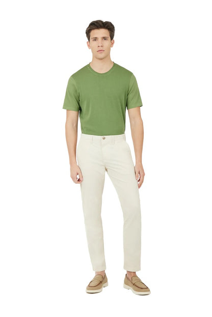 Pantaloni chinos slim fit dobby Sorbino crema