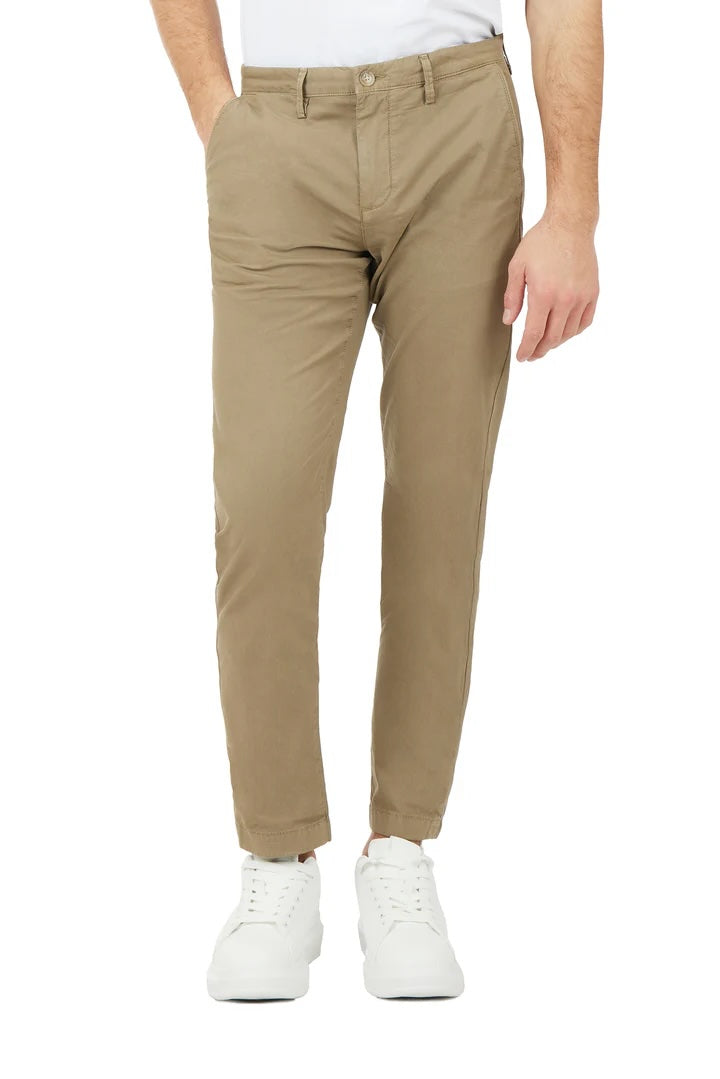 Pantaloni chinos slim fit dobby Sorbino Fango