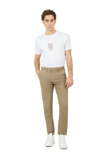 Pantaloni chinos slim fit dobby Sorbino Fango