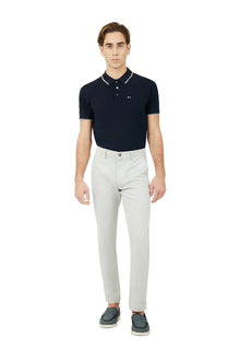 Pantaloni chinos slim fit dobby tinto filo Sorbino crema