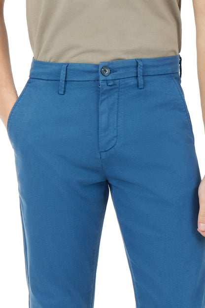 Pantaloni chinos slim fit dobby tinto filo Sorbino indaco