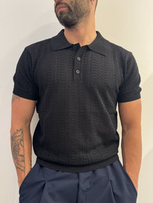 Polo lavorata in misto cotone