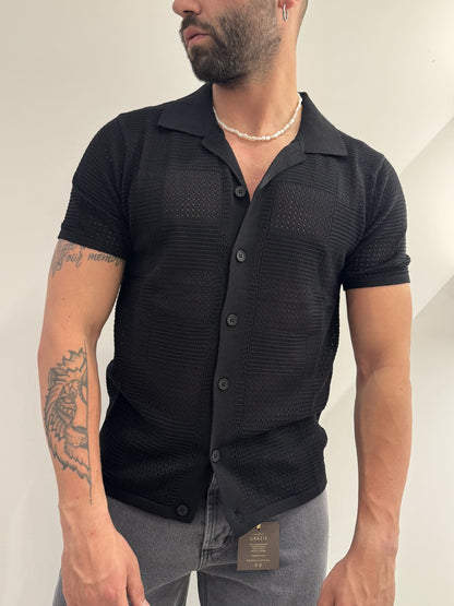 Camicia lavorata in misto cotone