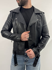 Giubotto in Pelle Stile Chiodo