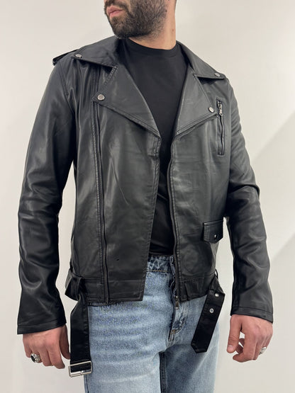 Giubotto in Pelle Stile Chiodo