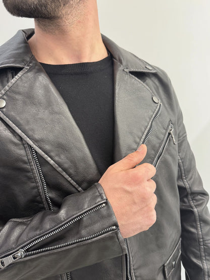 Giubotto in Pelle Stile Chiodo