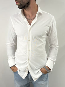 Camicia in tessuto performance no stiro bianco