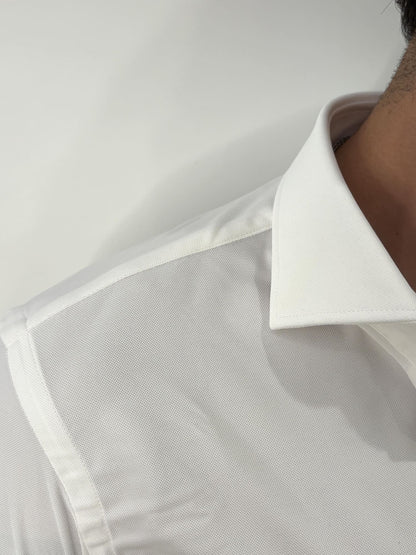 Camicia in tessuto performance no stiro bianco