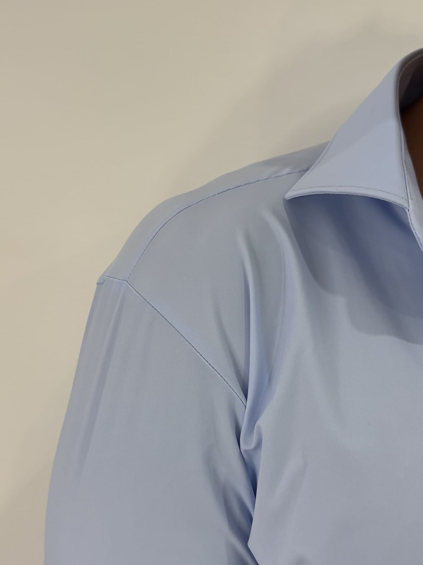 Camicia in tessuto performance no stiro celeste