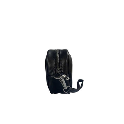 Borsello uomo con zip e tasca laterale in pelle
