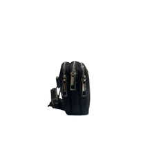 Borsello uomo con tripla zip in pelle