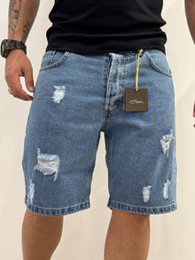 Bermuda jeans con strappi