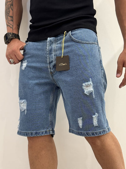 Bermuda jeans con strappi