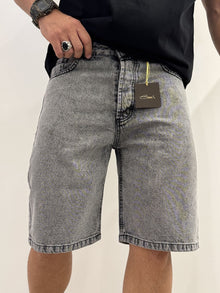 Bermuda in jeans grigio