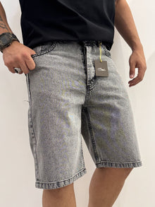 Bermuda in jeans grigio