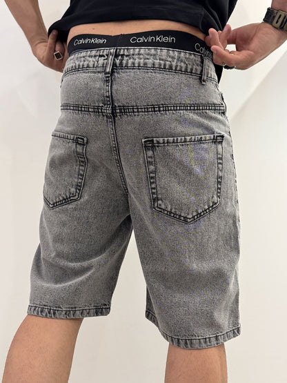 Bermuda in jeans grigio