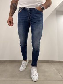 Jeans slim uomo slavato