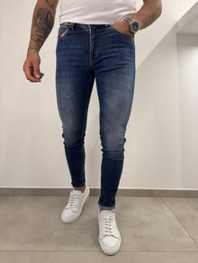 Jeans slim uomo slavato