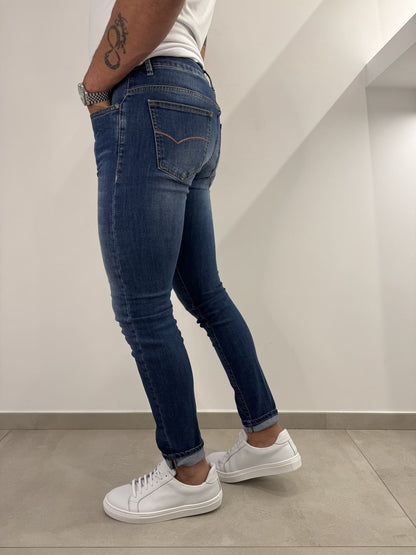 Jeans slim uomo slavato