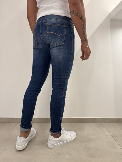 Jeans slim uomo slavato