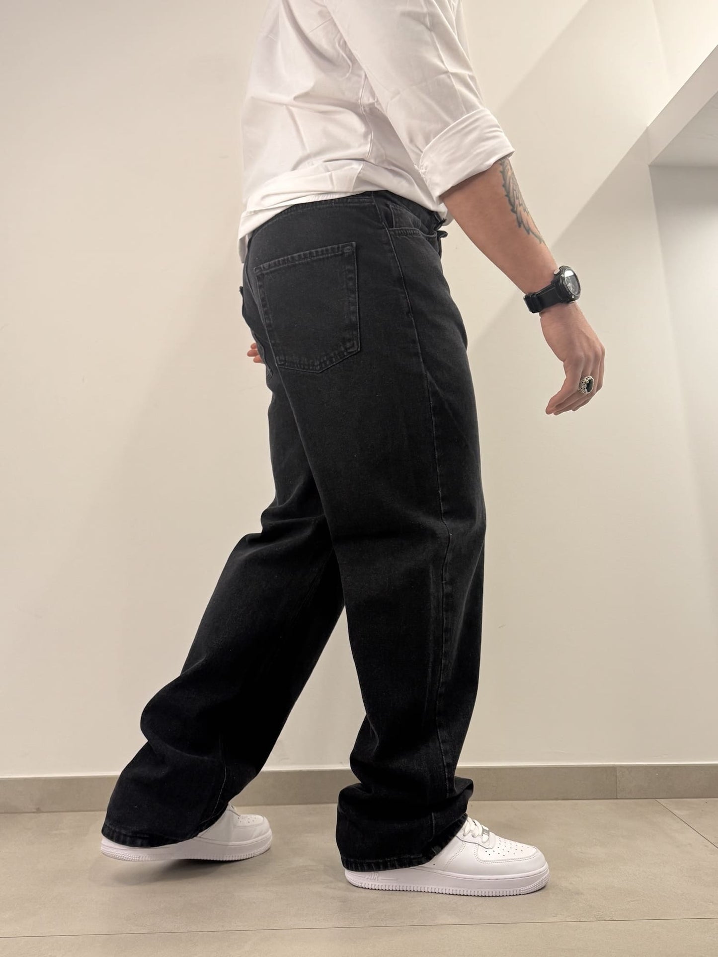 Jeans nero basic baggy