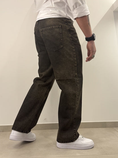 Jeans scuro sabbiato baggy