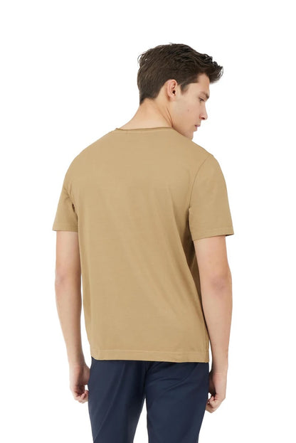 T-shirt in maglia con dettagli taglio vivo Sorbino fango