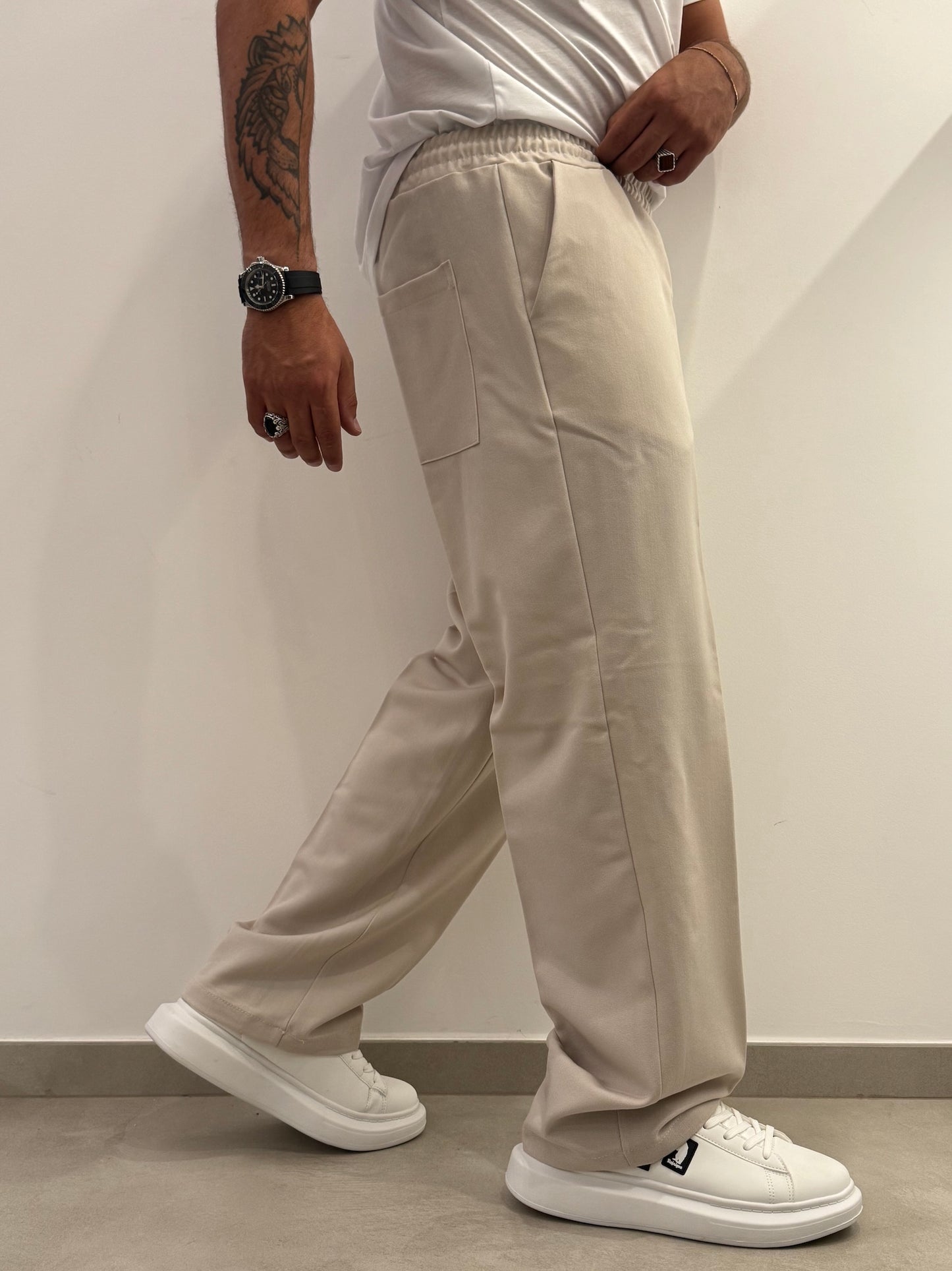Pantalone uomo con molla in vita
