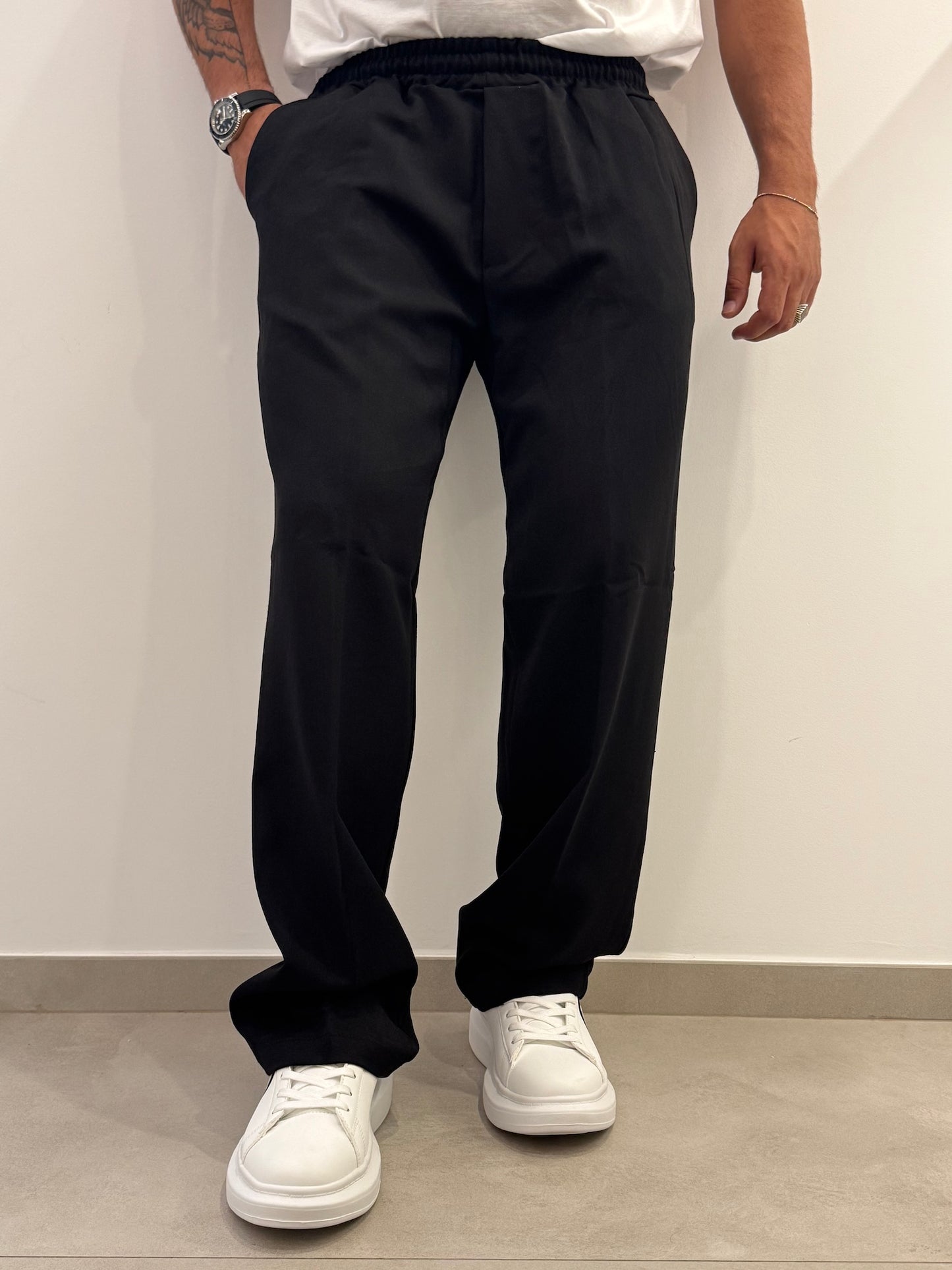 Pantalone uomo con molla in vita