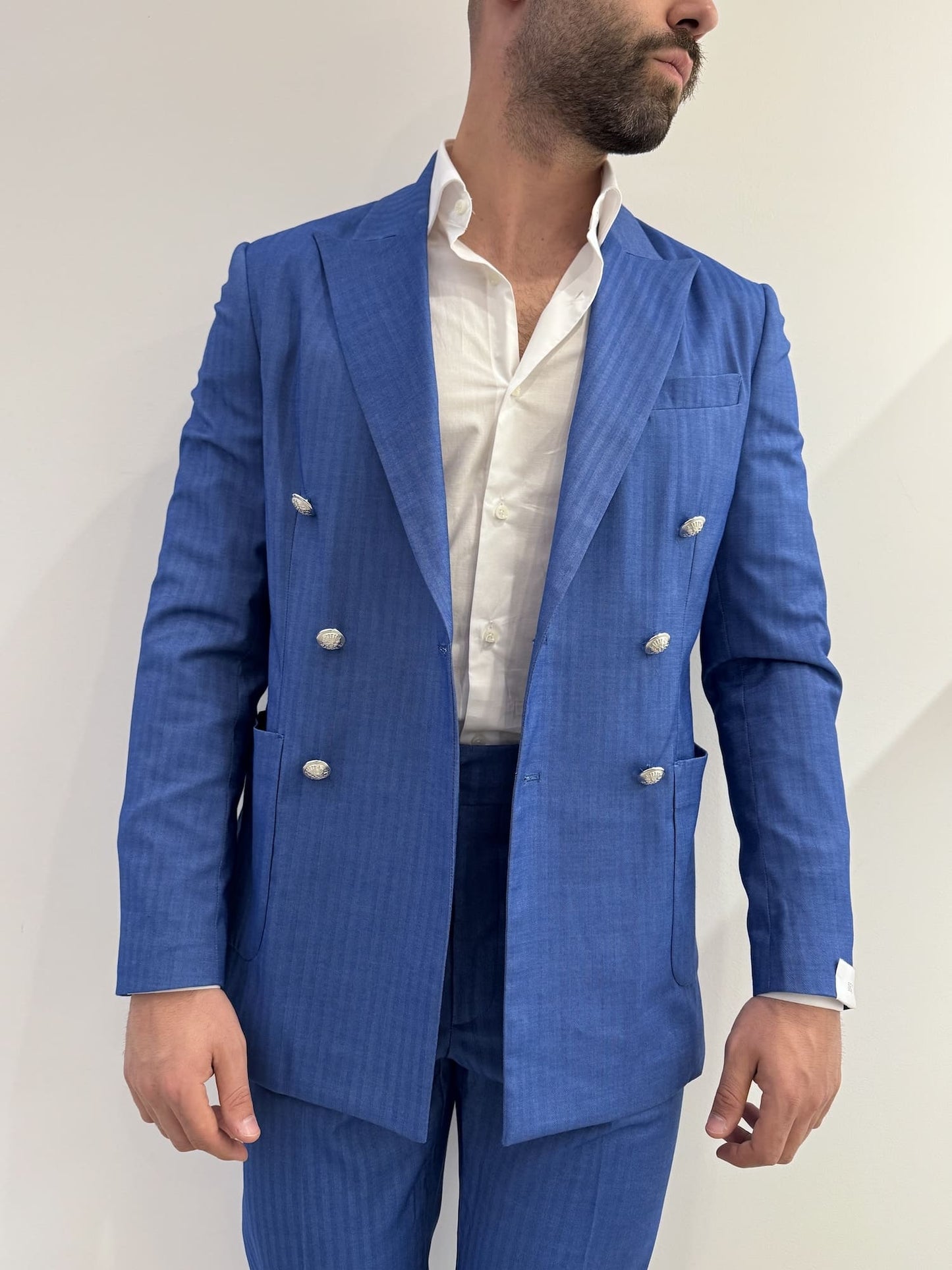 Abito uomo doppio petto solar denim