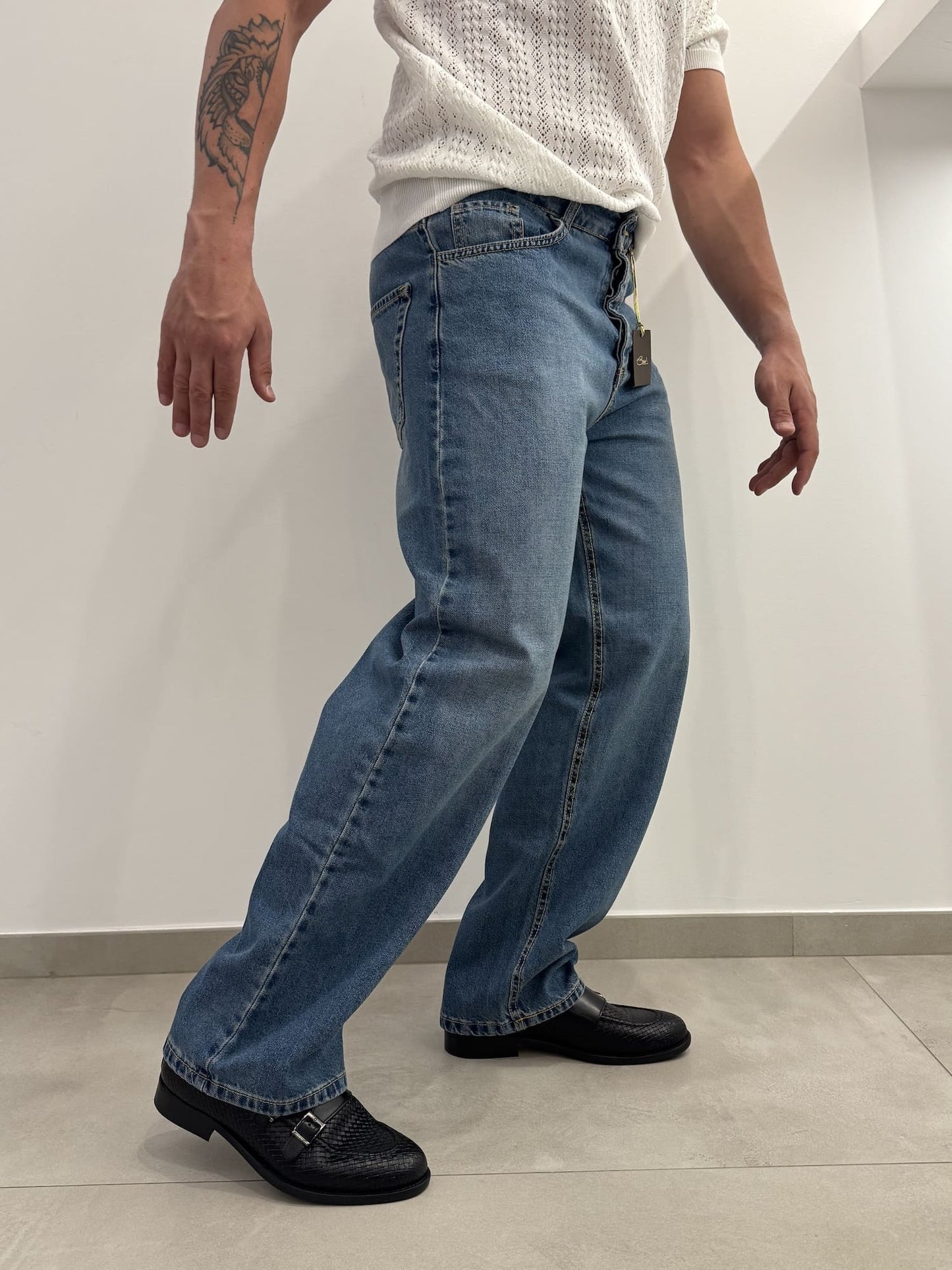 Jeans scuro slavato baggy