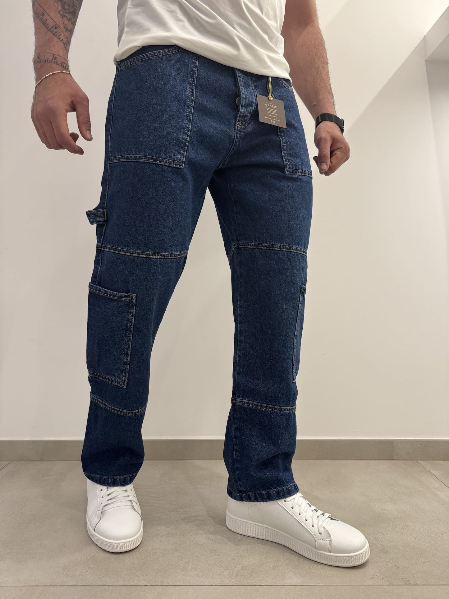 Jeans blu scuro carpenter