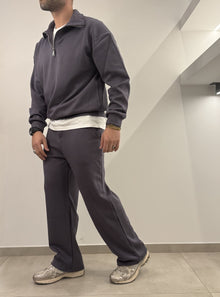 Tuta completa mezza zip grigio ferro