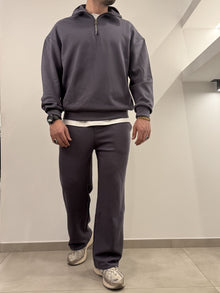 Tuta completa mezza zip grigio ferro