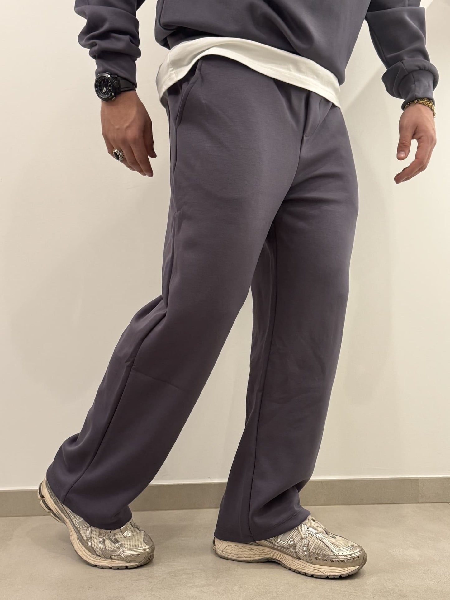 Tuta completa mezza zip grigio ferro