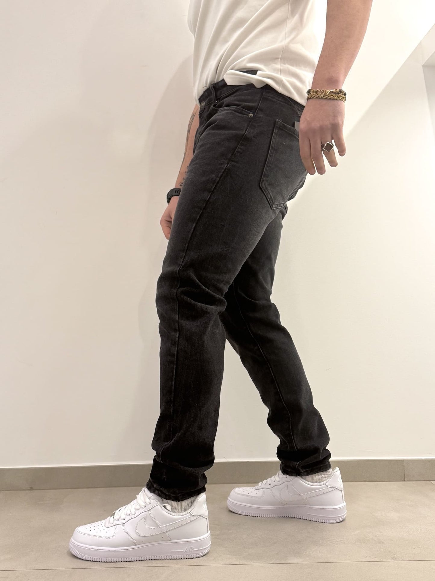 Jeans nero slavato