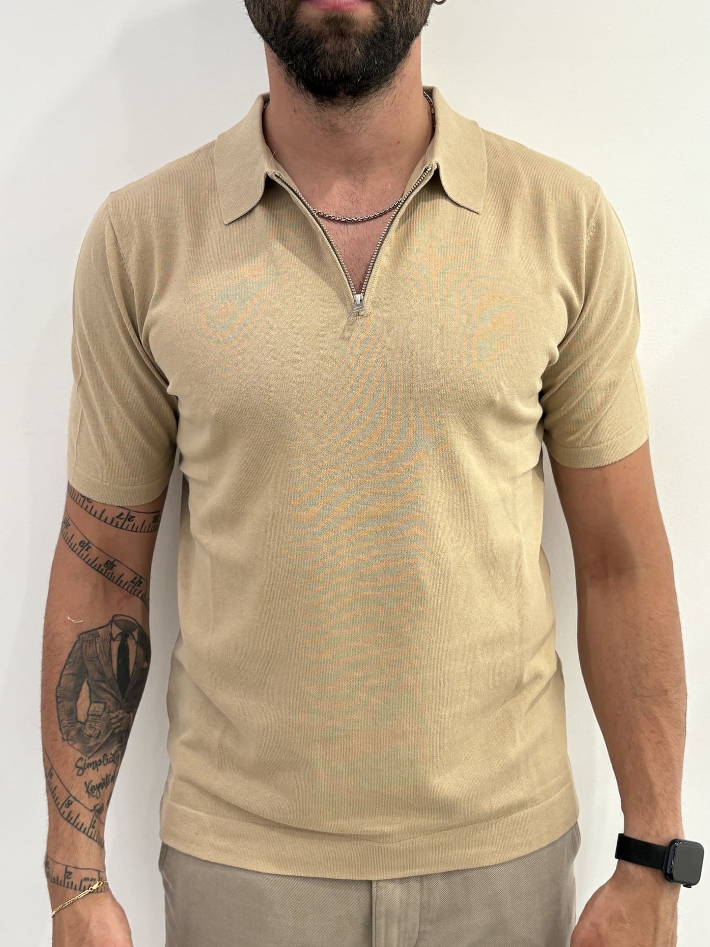 Polo in filo con mezza zip fine quality