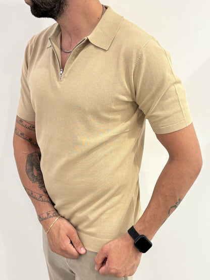 Polo in filo con mezza zip fine quality