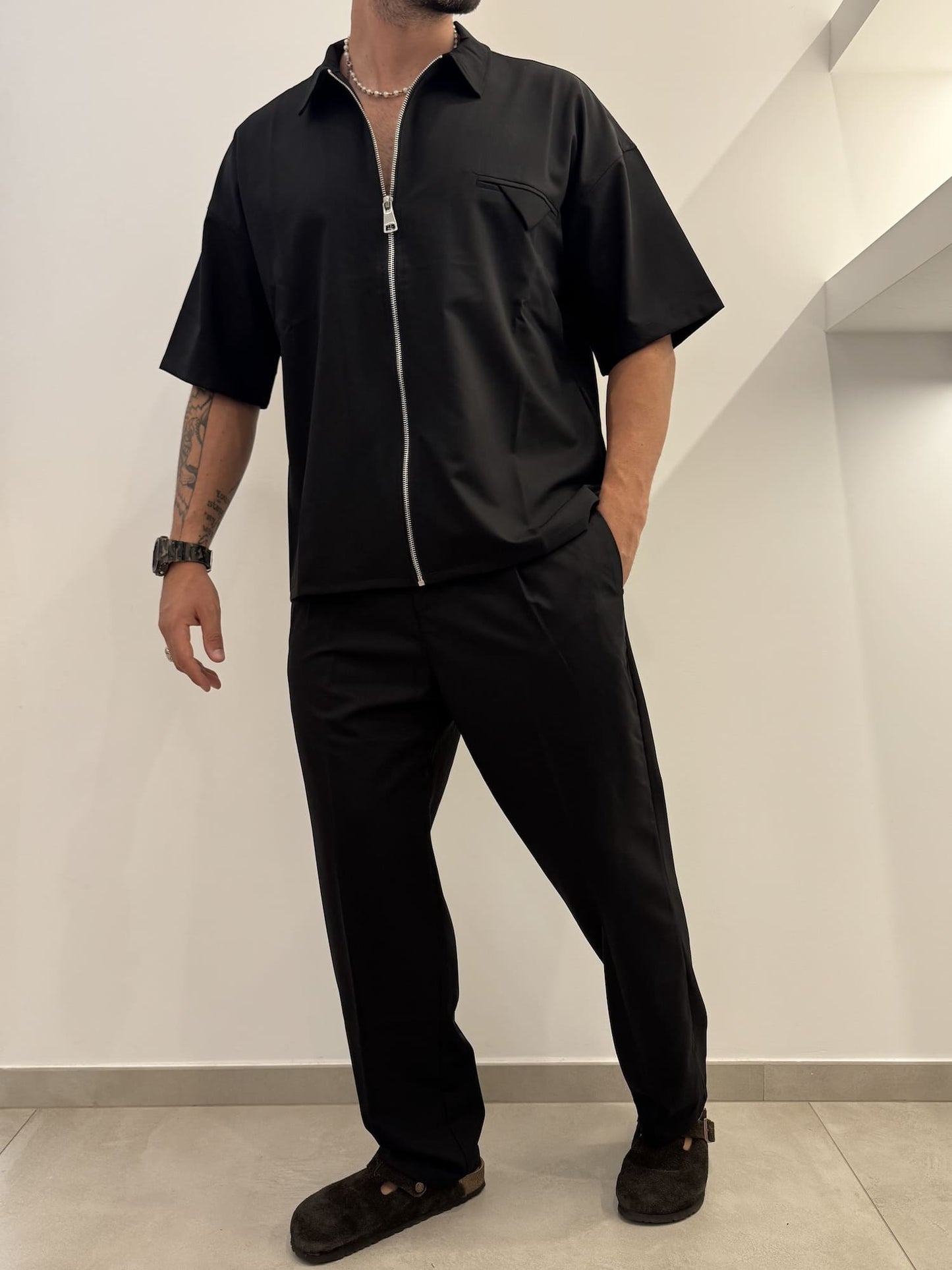 Coordinato camicia con zip